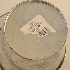 Lot 3 Silver Metal Bucket Pail Handle Tin 4.5 x 5.5″ Embossed Flowers Galvanized
