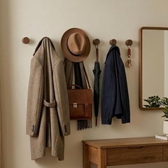 LONANGG Natural Wooden wall Hooks Set of 6 Black Walnut Wood (6HOOKS)
