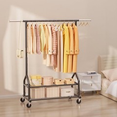 Heavy Duty Rolling Clothes Rack, Adjustable Metal Hanger, 556 LBS Capacity, Port