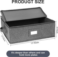 Platter Storage Case, China Storage Containers Hard Shell 17″ x 13″ x 6″, 5 Felt