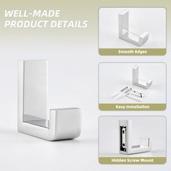 Bath Towel Hook Polished Chrome 304 Stainless Steel L Shape Coat Hanger Wall