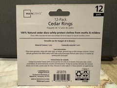 Mainstays 12-Pack 100% Natural Cedar Discs Protect Clothings From Moths & Mildew