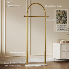 Stylish Gold Clothing Rack with Marble Base for Small Spaces and Bedrooms