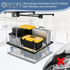 4×4 Ceiling Overhead Garage Storage Rack Drop Down Overhead Storage System