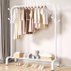 Heavy Duty Garment Hanging Rail Stand Rolling Clothes Rack Closet Storage NEW