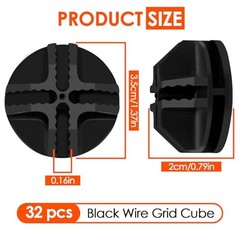 32 Pcs Plastic Wire Cube Connectors 1.42″ OD and 0.16″ ID Storage Cube