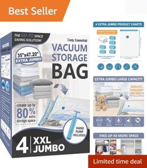 Extra Large 47.2×35 in Vacuum Seal Bags – 80% Compression for Clutter-Free Homes