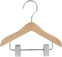 Only Hangers Mini Wooden Doll Hanger 6″ with clips- 100