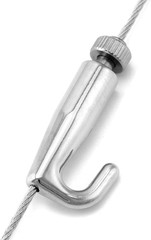Art Gallery Display Wire Rope Hanger Hooks, 10 Pack Adjustable Metal Hooks Fit 2