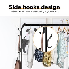 Heavy Duty Clothing Garment Rack Rolling Clothes Organizer Double Rails Hanging