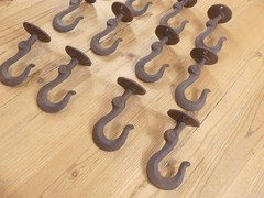 12 Ceiling Hooks Hanging Plant Hook Rustic Cast Iron 4 1/2″ Coat Tow Chain Roof