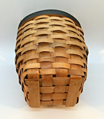 Vtg Beulstone Split Wood Woven Basket w/ Handles Storage 9.25″ Farmhouse Cottage