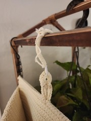 IKEA LIDAN Ivory Crochet 9 Pocket Hanging Storage Organizer 12 1/2 x 42 1/2″