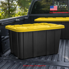 6 Pack Large Storage Bin 27 Gallon Durable Plastic Storage Tote Snap-On Lid