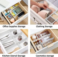 DIY Grid Drawer Dividers Adjustable Sock Underwear Dresser Drawer Organizers US