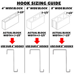 Ladder Pool Pole Rafter Hooks Hangers for 6″ Cinder Concrete Cement Block Walls