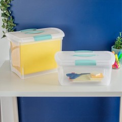 Sterilite Large Nesting ShowOffs, Stackable Small Storage Bin with Lid, 6 Pack