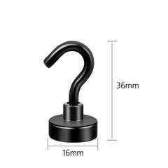 6 Pack 110 Lbs Magnetic Hooks Heavy Duty, Neodymium Magnet Hooks, Strong Black M