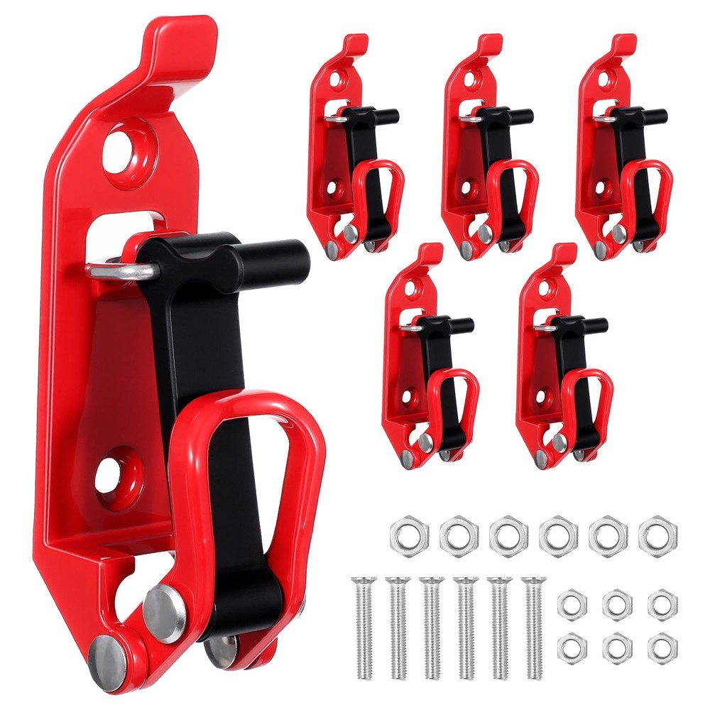 6Pcs Red Shovel Holder for Truck, Heavy Duty Roof Rack Shovel Mount Zinc Allo…