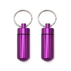 2pcs Pills Box Small Aluminum Alloys Travel Storage Box Key Chain Travel Outdoor