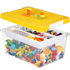 Stackable Plastic Storage Bins with Lids & Divided Tray for Crafts & Toys