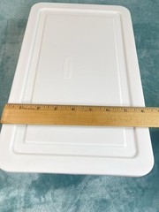 Vintage Rubbermaid 701H Storage Boxes Set 2 White Lids Clear 2218 USA