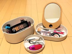Ikea SAXBORGA Storage box with mirrored lid, plastic cork 9 1/2×6 3/4 ” – NEW