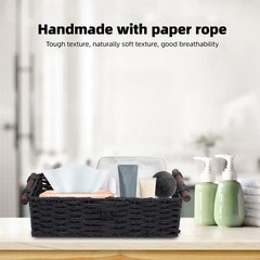 Handmade Paper Rope Storage Basket For Bathroom Decor