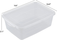 14 Quart Clear Plastic Storage Bins with Lids, 4-Pack, Stackable & Latching