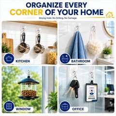 Aweshock Suction Cup Hooks for Glass Window, 14 Packs Combo -8 Small 4 Medium…