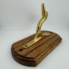 Vintage Solid Brass Mid-Century Modern Wall Mount Duck / Goose Coat / Hat Hook