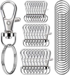 Versatile 100PCS Swivel Snap Hooks & Key Rings – Perfect for Jewelry Making