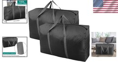 Extra Large Duffle Travel Bag 100L Storage Foldable Camping Black New (2 Pack)