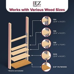 EZStudRack Shelving System- 8 Pack Gray, 32 Wood Screws-WOOD NOT INCLUDED