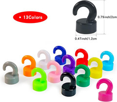 12 Pcs Mini Magnetic Hooks Black Small Magnet Cute Hook 8Lbs