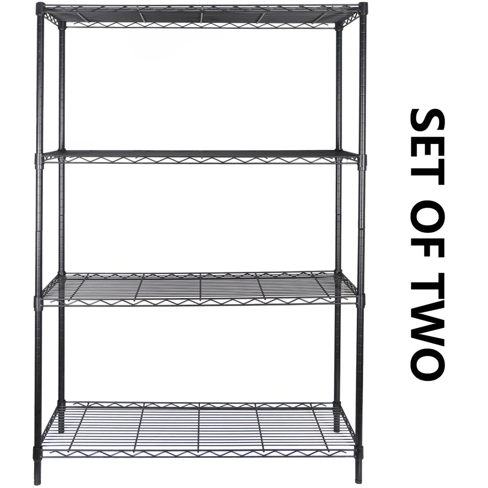 2x 4-Tier Heavy Duty Storage Shelves Garage Shelf Metal Shelving Organization