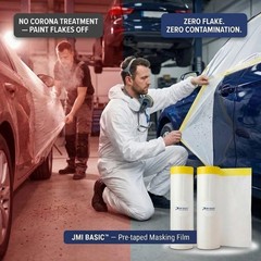 Pre-Taped Masking Film for Car Painting – 59/35/18 in, 3-Rolls Painters Plast…