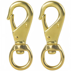 3-1/4″ Brass Swivel Snap Hook – 3/4″ Swivel-Eye Flag Hooks (2-Pack) | Solid Bras