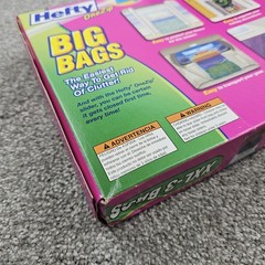 Hefty Big Bags XXL 22 Gallon OneZip Slider Sturdy Handle New Open – 2 In Pack