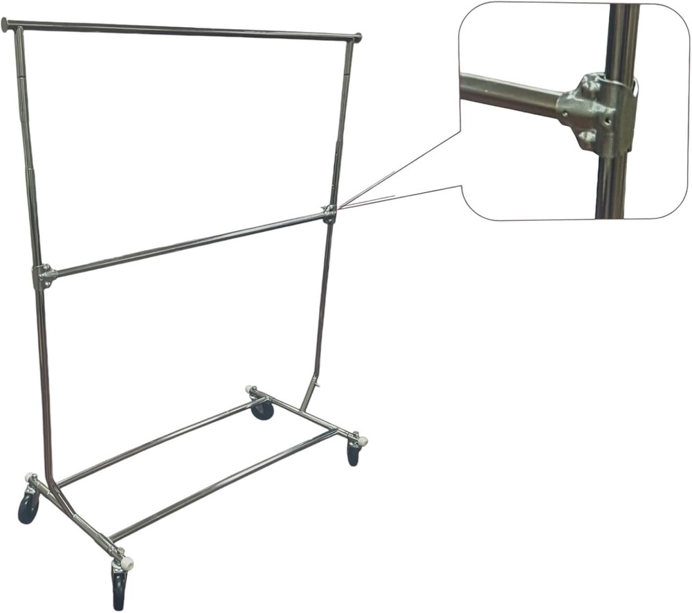 True Commercial Grade Rolling Rack Designed W/ Solid One Piece Top Rail WITH