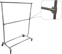 True Commercial Grade Rolling Rack Designed W/ Solid One Piece Top Rail WITH