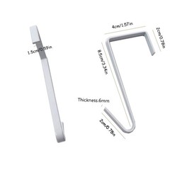 12 Pack White Smart Over The Door Hook,2 Side Metal Z Hooks,S Hooks for 12 PCS