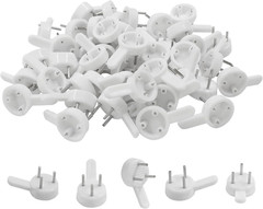 50pc Traceless Hardwall Picture Hooks Concrete Cement Wall Hangers Small White 5