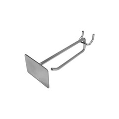 Chrome Pegboard Metal Plate Scanner Hooks 4” Retail Store Display – 4 Pc