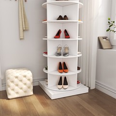 6 Tier Rotating Shoe Rack Tower 360° Spinning Shoe Display Carousel