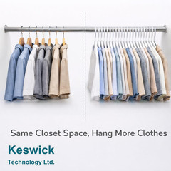 50 Pack White Plastic Hangers, Space Saving Closet Hangers with Non-Slip Notches