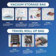 Jumbo Vacuum Storage Bags Space Saver for Clothes Travel Compression Seal Bags