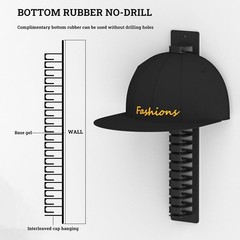 2 Pack Hat Organizer for Baseball Caps, Hat Rack for Wall with Strong Adhesive..