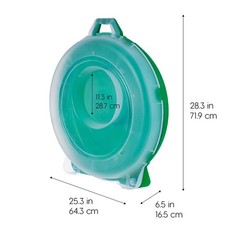 24″ Wreath Storage Container with Latches and Handle , Clear-Green, 2 Pk