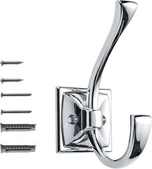 2 Pack Wall Hooks 4.35inch Coat Hooks Hardware Towel Hooks Polished Chrome Zinc